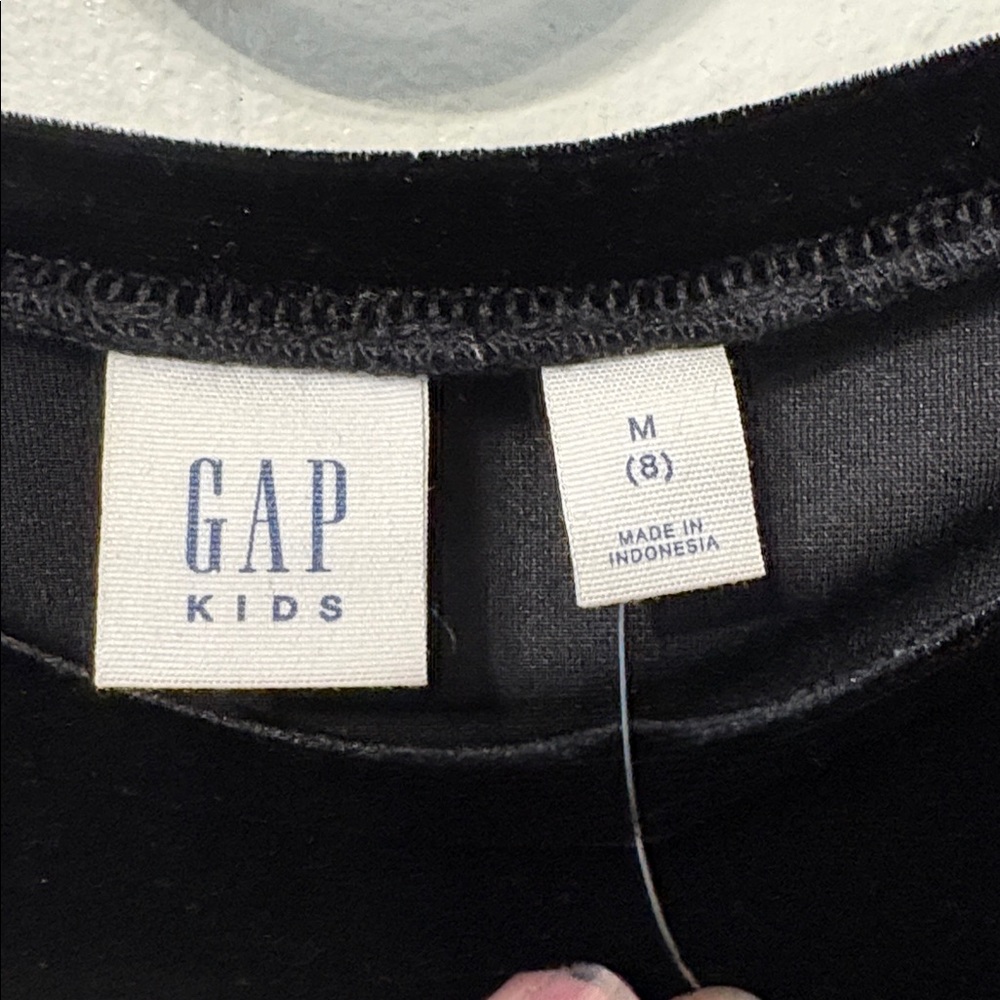 GAP Black Velvet Puff Sleeve Blouse - Picture 3 of 4